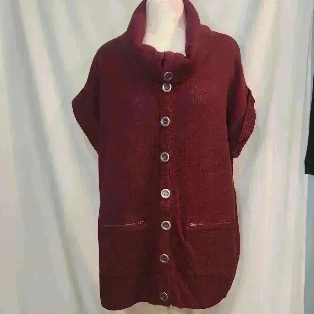 Dress Barn Short Sleeve Cowl Neck Turtleneck Sweater